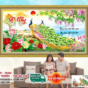 Tranh đính đá Vợ Chồng df453 kích thước 100 x 45cm