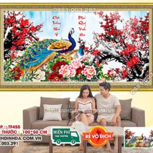 Tranh đính đá Cát Tường Như Ý df455 kích thước 100 x 50cm
