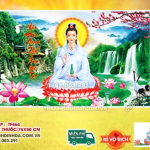 Tranh đính đá Quan Thế Âm Bồ Tát DF464 kích thước 75 x 50cm