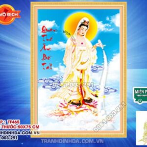 Tranh đính đá Quan Thế Âm Bồ Tát DF465 kích thước 50 x 75cm