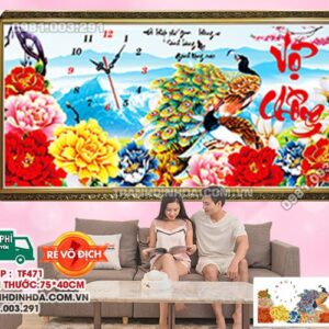 Tranh đính đá Vợ Chồng DF471 kích thước 75 x 40cm