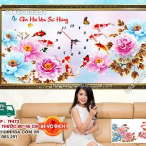 Tranh đính đá Gia Hòa Vạn Sự Hưng DF473 kích thước 80 x 45cm