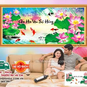 Tranh đính đá Gia Hòa Vạn Sự Hưng DF479 kích thước 90 x 45cm