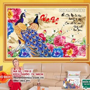 Tranh đính đá Cha Mẹ DF510 kích thước 75x50cm