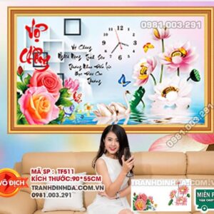 Tranh đính đá Vợ Chồng DF511 kích thước 90x55cm