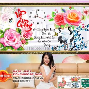 Tranh đính đá Vợ Chồng DF513 kích thước 90x50cm