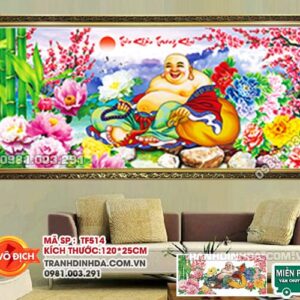 Tranh đính đá Tiếu Khẩu Trường Khai DF514 kích thước 120x25cm