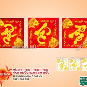 Tranh đính đá Phúc Lộc Thọ DF520-DF521-Df522 kích thước 50x50cm