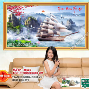 Tranh đính đá Thuận Buồm Xuôi Gió TF525 kích thước 80cm x 50cm