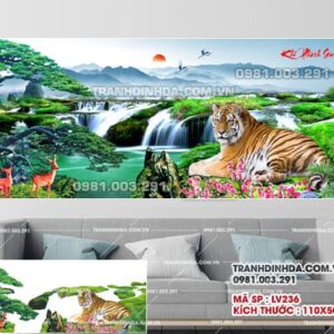 Tranh đính đá Khí Phách Sơn Hà LV236 kích thước 110x50cm