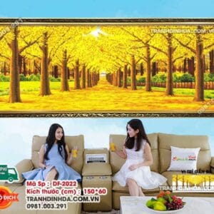 Tranh đính đá Con Đường Mùa Thu DF2022 kích thước 150cm x 60cm