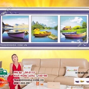 Tranh đính đá Một Góc Bình Yên DF2112 kích thước 143cm x 50cm