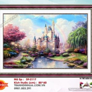 Tranh đính đá Lâu Đài Cổ Tích DF2117 kích thước 80cm x 60cm