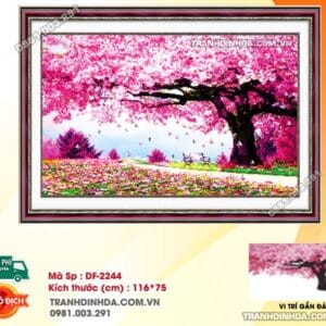 Tranh đính đá Cây Hạnh Phúc DF2244 kích thước 116cm x 75cm