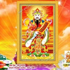 Tranh đính đá Thần Tài DF2292 kích thước 63cm x 100cm