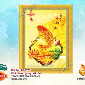 Tranh đính đá Cá Chép DF2370 kích thước 44cm x 64cm