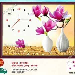 Tranh đính đá Bình Hoa Ngọc Lan DF2451 kích thước 60cm x 45cm
