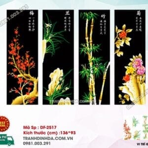 Tranh đính đá Tứ Quý Bốn Mùa DF2517 kích thước 136cm x 93cm
