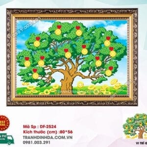 Tranh đính đá Cây Lộc Tình DF2524 kích thước 80cm x 56cm