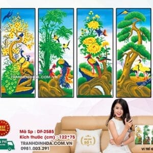 Tranh đính đá Tứ Quý Bốn Mùa DF2585 kích thước 122cm x 75cm
