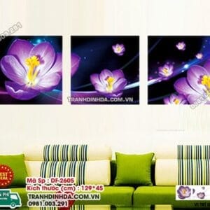 Tranh đính đá Hoa Nghệ Thuật DF2605 kích thước 129cm x 45cm
