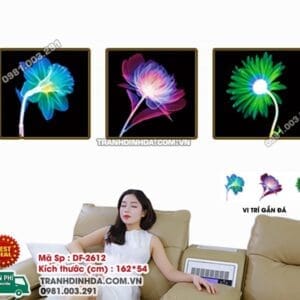 Tranh đính đá Hoa Nghệ Thuật DF2612 kích thước 162cm x 54cm