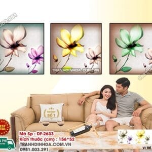 Tranh đính đá Hoa Nghệ Thuật DF2633 kích thước 156cm x 52cm
