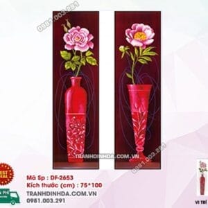 Tranh đính đá Bình Hoa Nghệ Thuật DF2653 kích thước 75cm x 100cm