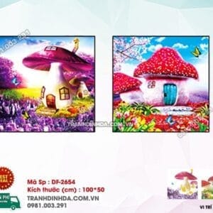 Tranh đính đá Khu vườn cổ tích DF2654 kích thước 100cm x 50cm