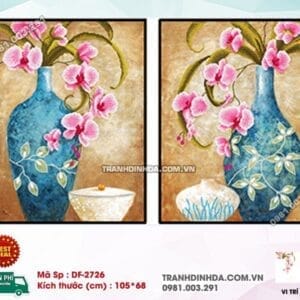 Tranh đính đá Bình Hoa Nghệ Thuật DF2726 kích thước 105cm x 68cm