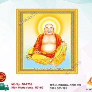 Tranh đính đá Phật Di lặc DF2736 kích thước 50cm x 60cm