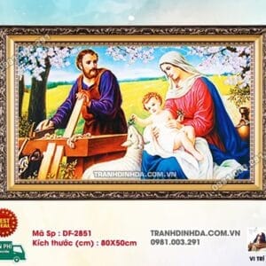 Tranh đính đá Gia Đình Chúa DF2851 kích thước 80cm x 50cm