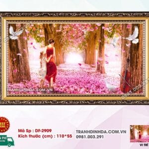Tranh đính đá Con Đường Hạnh Phúc DF2909 kích thước 110cm x 55cm