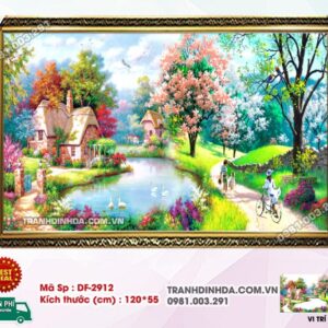 Tranh đính đá Phong Cảnh Hữu Tình DF2912 kích thước 120cm x 55cm