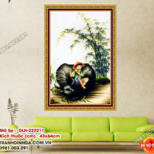 Tranh thêu chữ thập Chăn Trâu Thổi Sáo DLH-222211 kích thước 43cm x 64cm