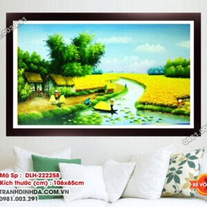 Tranh thêu chữ thập Sông nước ruộng đồng DLH-222258 kích thước 106cm x 65cm