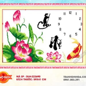 Tranh thêu chữ thập Cha Mẹ DLH-222690 kích thước 59 x 41cm