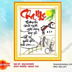 Tranh thêu chữ thập Cha Mẹ DLH-222692 kích thước 46 x 57cm