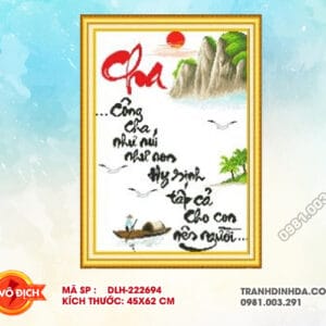 Tranh thêu chữ thập Cha DLH-222694 kích thước 45 x 62cm