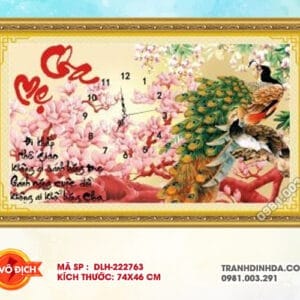 Tranh thêu chữ thập Cha Mẹ DLH-222763 kích thước 74cm x 46cm