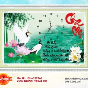 Tranh thêu chữ thập Cha Mẹ DLH-222766 kích thước 72cm x 49cm