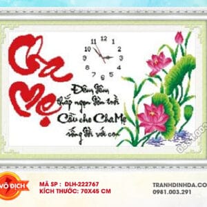 Tranh thêu chữ thập Cha Mẹ DLH-222767 kích thước 70cm x 45cm