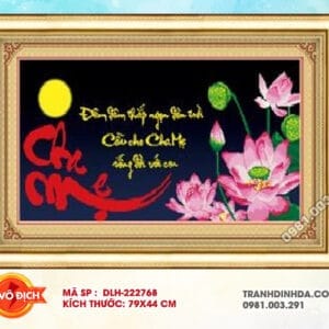 Tranh thêu chữ thập Cha Mẹ DLH-222768 kích thước 79cm x 44cm