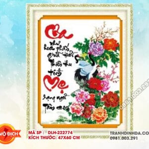 Tranh thêu chữ thập Cha Mẹ DLH-222774 kích thước 47cm x 60cm