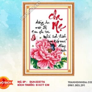 Tranh thêu chữ thập Cha Mẹ DLH-222776 kích thước 51cm x 77cm