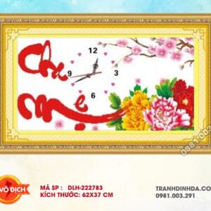 Tranh thêu chữ thập Cha Mẹ DLH-222783 kích thước 62cm x 37cm