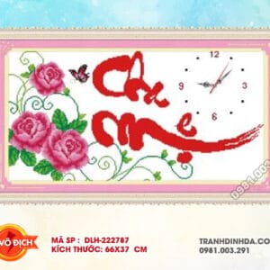 Tranh thêu chữ thập Cha Mẹ DLH-222787 kích thước 66cm x 37cm