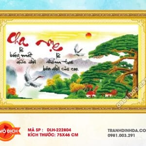 Tranh thêu chữ thập Cha Mẹ DLH-222804 kích thước 75cm x 46cm