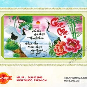 Tranh thêu chữ thập Cha Mẹ DLH-222805 kích thước 73cm x 44cm