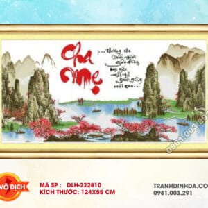 Tranh thêu chữ thập Cha Mẹ DLH-222810 kích thước 124cm x 55cm